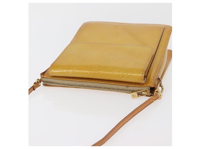 LOUIS VUITTON Bolsa de Accesorios Motto Monogram Vernis Beige M91136 LV Auth INZ016 - vista 6