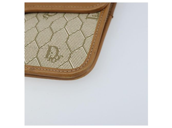 Christian Dior Bolsa de ombro em lona de favo de mel PVC bege dourado Auth ARZ784 - vista 10