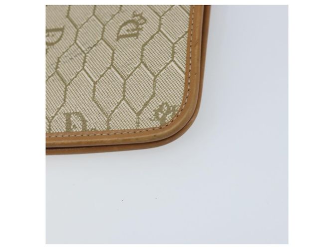Christian Dior Bolsa de ombro em lona de favo de mel PVC bege dourado Auth ARZ784 - vista 12