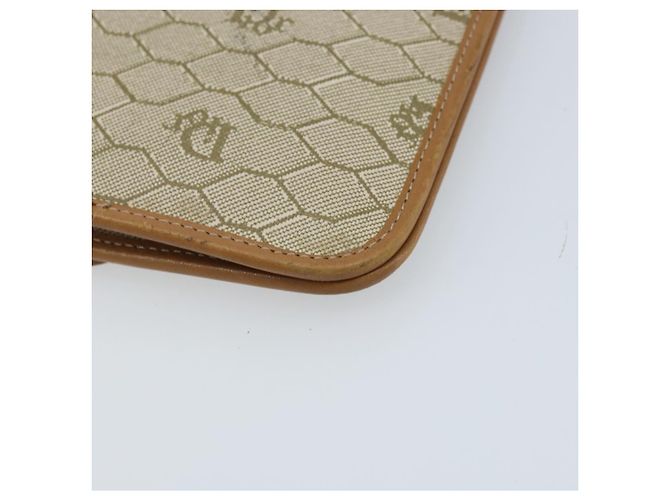 Christian Dior Bolsa de ombro em lona de favo de mel PVC bege dourado Auth ARZ784 - vista 13