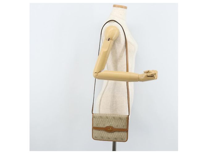 Christian Dior Bolsa de ombro em lona de favo de mel PVC bege dourado Auth ARZ784 - vista 23