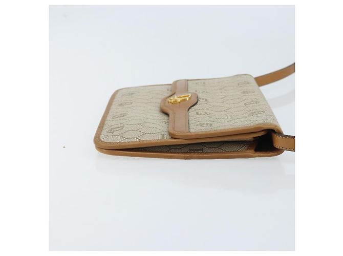 Christian Dior Bolsa de ombro em lona de favo de mel PVC bege dourado Auth ARZ784 - vista 4
