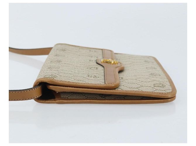 Christian Dior Bolsa de ombro em lona de favo de mel PVC bege dourado Auth ARZ784 - vista 5