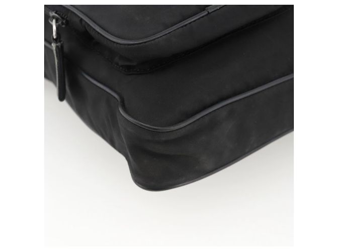 Borsa a Spalla PRADA Nylon Nero Argento Autentica BAZ163 - vista 11