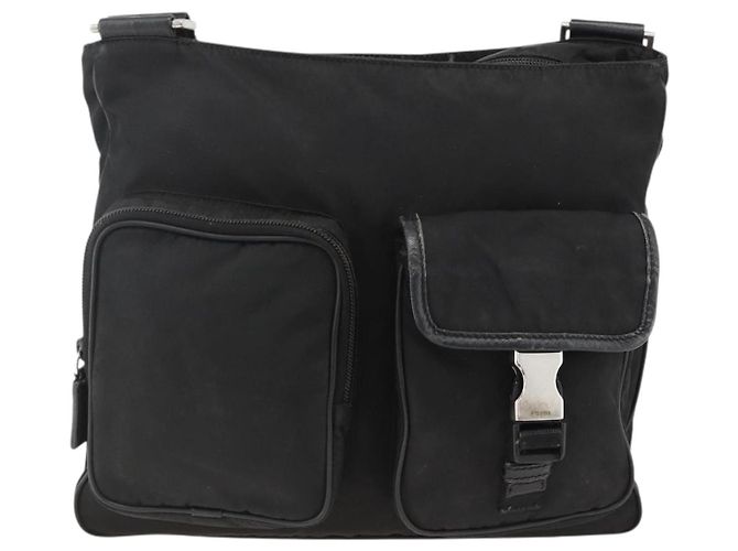 Borsa a Spalla PRADA Nylon Nero Argento Autentica BAZ163 - vista 2