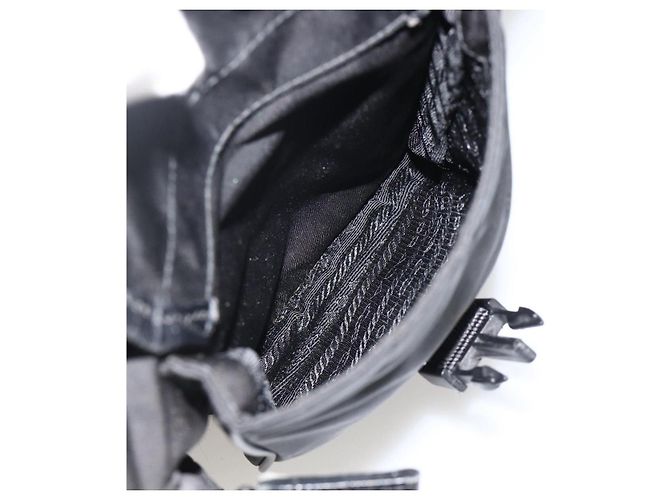 Borsa a Spalla PRADA Nylon Nero Argento Autentica BAZ163 - vista 23