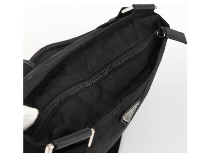 Borsa a Spalla PRADA Nylon Nero Argento Autentica BAZ163 - vista 6