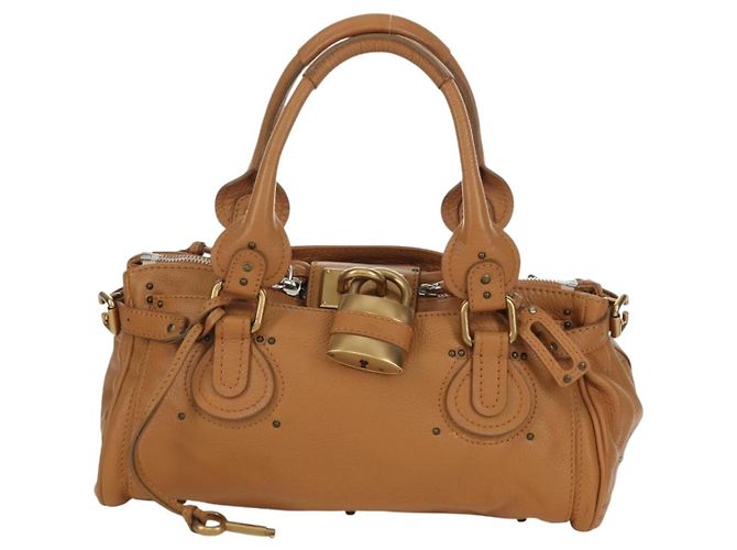 Chloé Borsa a mano Chloe Paddington in pelle marrone oro argento autentica am11221SAM D'oro - vista 2