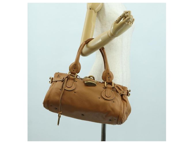 Chloé Borsa a mano Chloe Paddington in pelle marrone oro argento autentica am11221SAM D'oro - vista 24