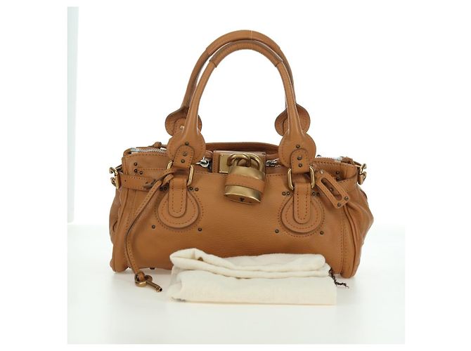 Chloé Borsa a mano Chloe Paddington in pelle marrone oro argento autentica am11221SAM D'oro - vista 25