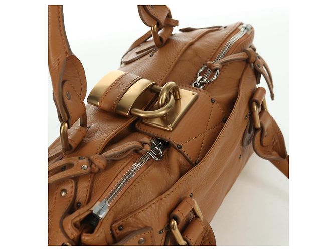 Chloé Borsa a mano Chloe Paddington in pelle marrone oro argento autentica am11221SAM D'oro - vista 6