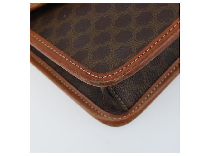 Céline Bolsa de ombro circular em lona Macadam CELINE em couro PVC marrom dourado Auth YKZ472 - vista 11
