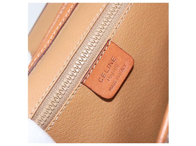 Céline Bolsa de ombro circular em lona Macadam CELINE em couro PVC marrom dourado Auth YKZ472 - vista 16