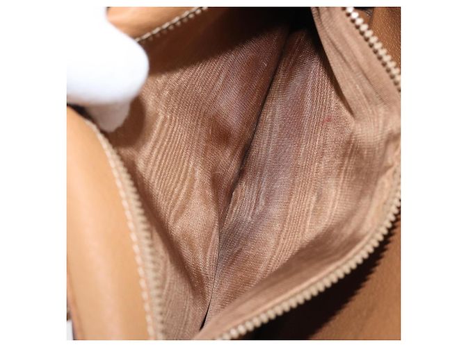 Céline Bolsa de ombro circular em lona Macadam CELINE em couro PVC marrom dourado Auth YKZ472 - vista 21