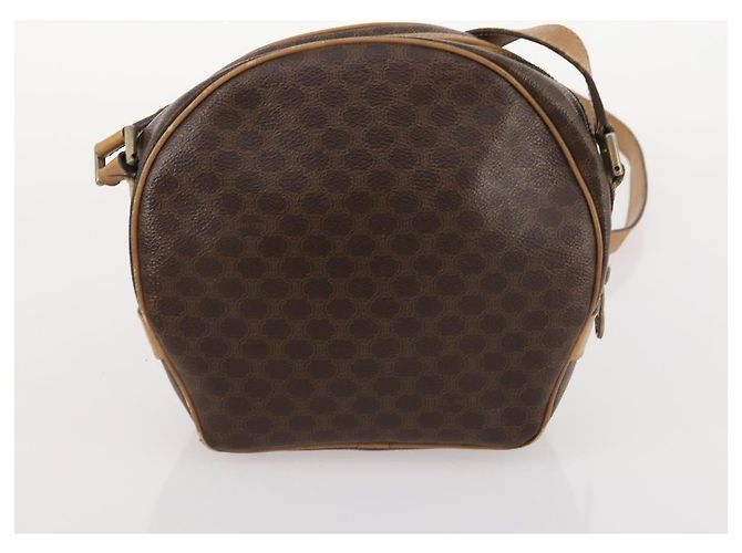 Céline Borsa Clutch in Tela Macadam CELINE in Pelle PVC 2 Pezzi Marrone Nero Auth mr2165 - vista 11