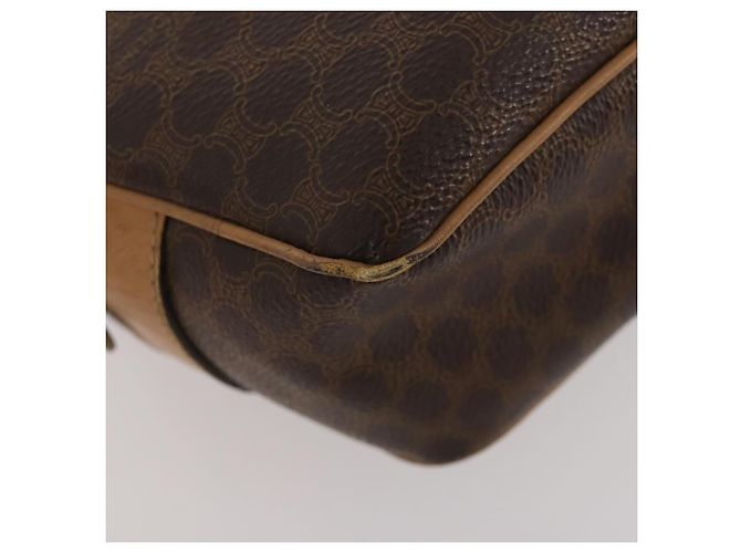 Céline Borsa Clutch in Tela Macadam CELINE in Pelle PVC 2 Pezzi Marrone Nero Auth mr2165 - vista 16