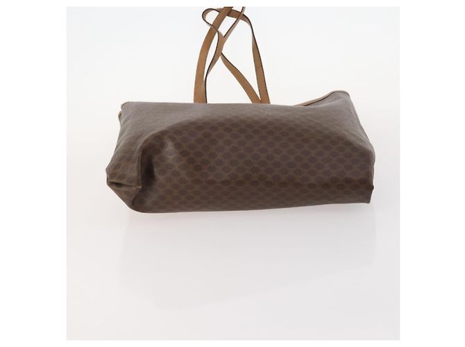Céline Borsa Clutch in Tela Macadam CELINE in Pelle PVC 2 Pezzi Marrone Nero Auth mr2165 - vista 7