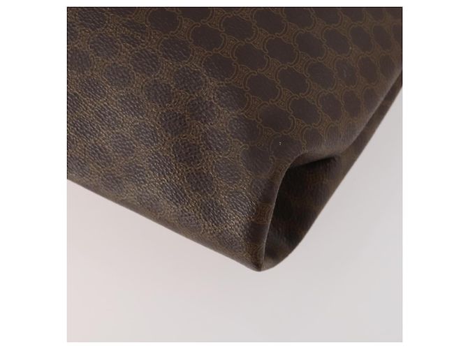 Céline Borsa Clutch in Tela Macadam CELINE in Pelle PVC 2 Pezzi Marrone Nero Auth mr2165 - vista 8