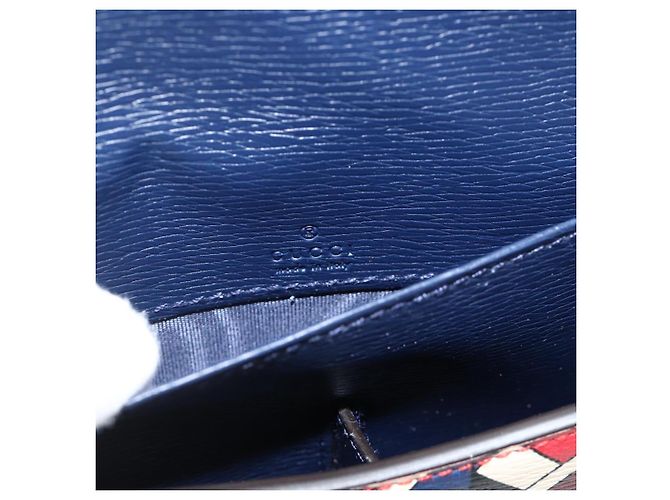 GUCCI Spielkartenetui Geometrisch G PVC Rot Blau Auth 174169SAM - Ansicht 18
