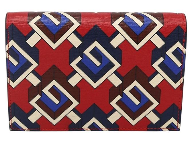 GUCCI Spielkartenetui Geometrisch G PVC Rot Blau Auth 174169SAM - Ansicht 3