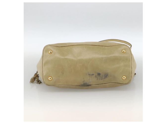 PRADA Borsa a Mano in Pelle 2 in 1 Beige Oro Auth 174345 D'oro - vista 11