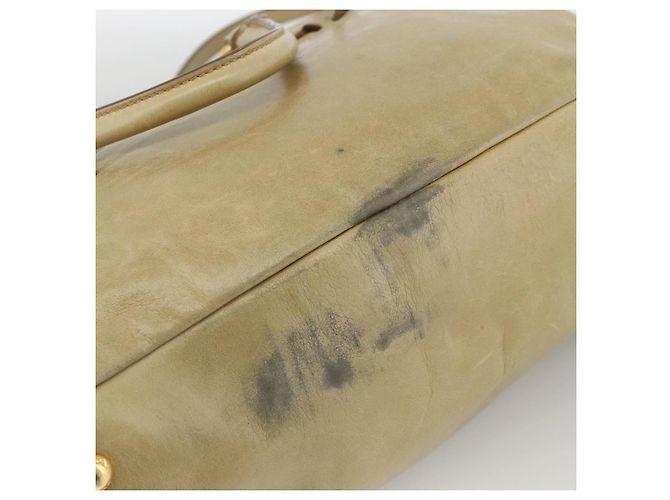 PRADA Borsa a Mano in Pelle 2 in 1 Beige Oro Auth 174345 D'oro - vista 16