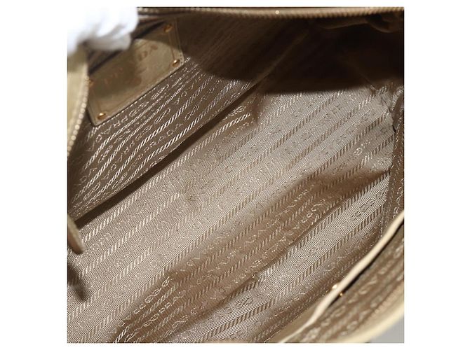 PRADA Borsa a Mano in Pelle 2 in 1 Beige Oro Auth 174345 D'oro - vista 21