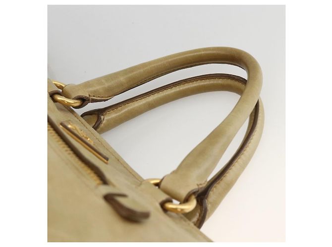 PRADA Borsa a Mano in Pelle 2 in 1 Beige Oro Auth 174345 D'oro - vista 8