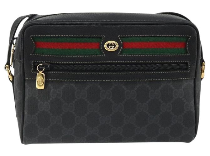 Borsa Sherry Line GG Supreme Web di GUCCI in PVC nero e oro 119 02 087 Auth YKZ950 D'oro - vista 2