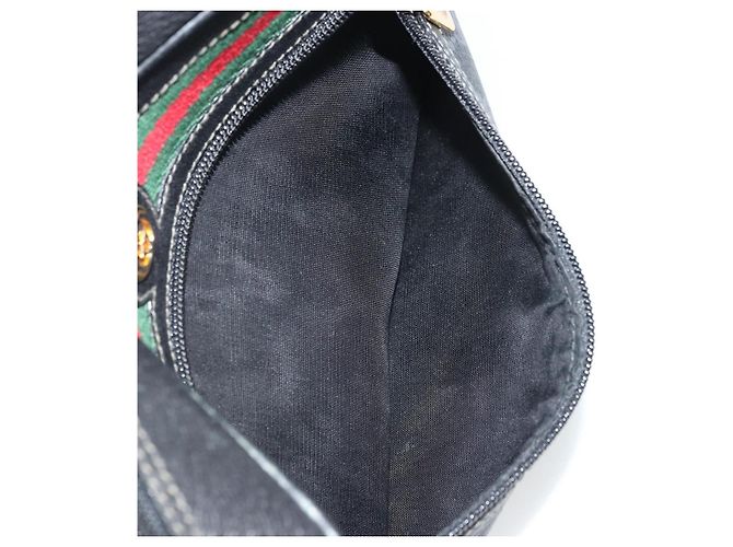 Borsa Sherry Line GG Supreme Web di GUCCI in PVC nero e oro 119 02 087 Auth YKZ950 D'oro - vista 21