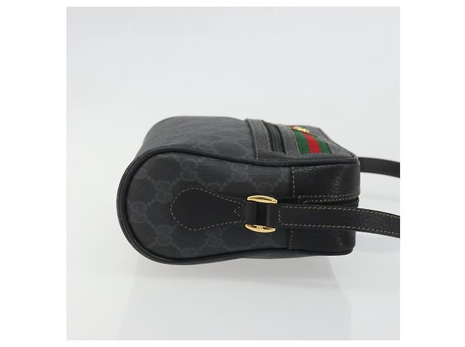 Borsa Sherry Line GG Supreme Web di GUCCI in PVC nero e oro 119 02 087 Auth YKZ950 D'oro - vista 4