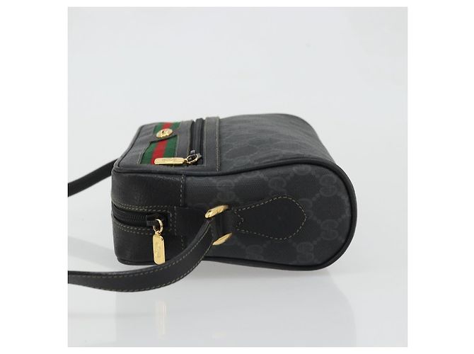 Borsa Sherry Line GG Supreme Web di GUCCI in PVC nero e oro 119 02 087 Auth YKZ950 D'oro - vista 5