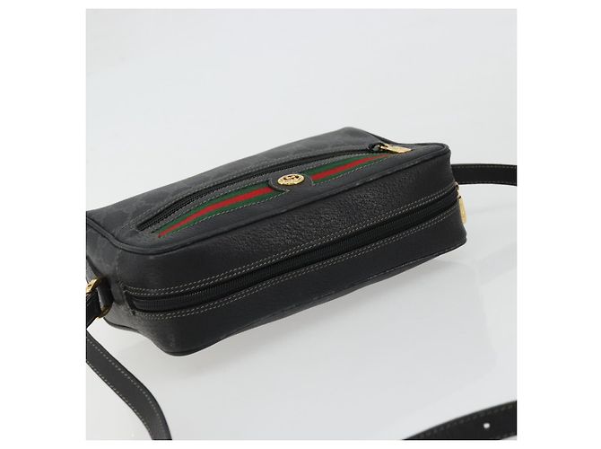 Borsa Sherry Line GG Supreme Web di GUCCI in PVC nero e oro 119 02 087 Auth YKZ950 D'oro - vista 6