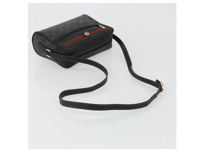 Borsa Sherry Line GG Supreme Web di GUCCI in PVC nero e oro 119 02 087 Auth YKZ950 D'oro - vista 7