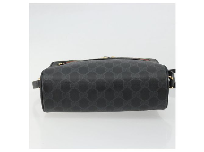 Borsa Sherry Line GG Supreme Web di GUCCI in PVC nero e oro 119 02 087 Auth YKZ950 D'oro - vista 9