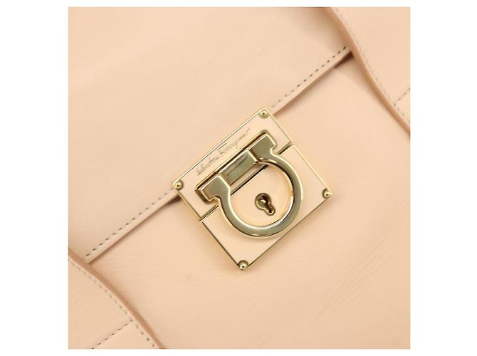 Borsa a mano in pelle Gancini Salvatore Ferragamo Rosa Oro Auth BSZ659 D'oro - vista 14