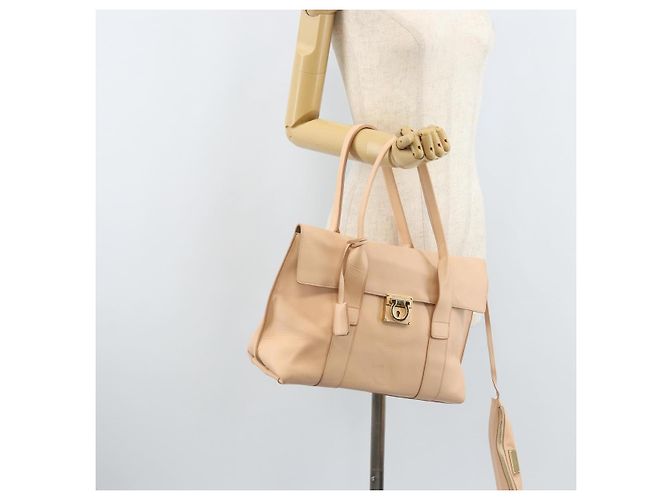 Borsa a mano in pelle Gancini Salvatore Ferragamo Rosa Oro Auth BSZ659 D'oro - vista 26