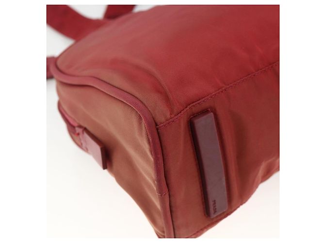 Borsa Tote PRADA in nylon rosso argento Auth hk3600 - vista 13