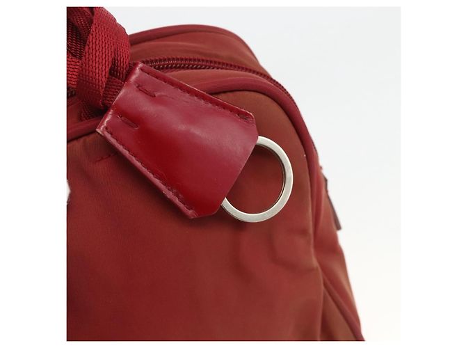 Borsa Tote PRADA in nylon rosso argento Auth hk3600 - vista 16