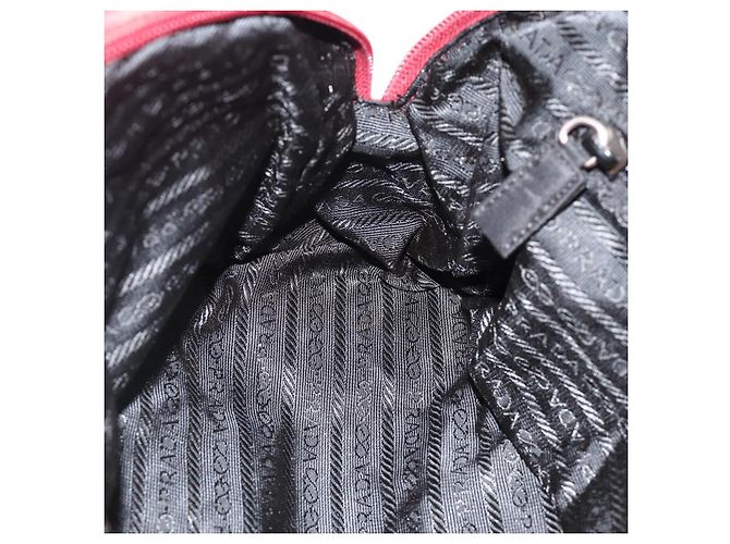Borsa Tote PRADA in nylon rosso argento Auth hk3600 - vista 20