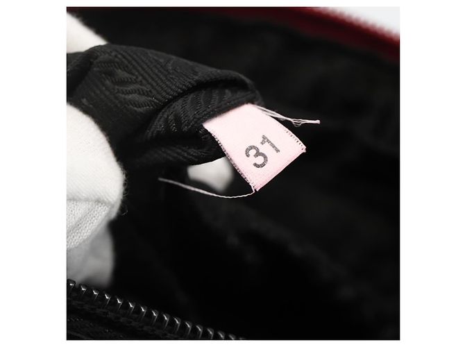 Borsa Tote PRADA in nylon rosso argento Auth hk3600 - vista 23