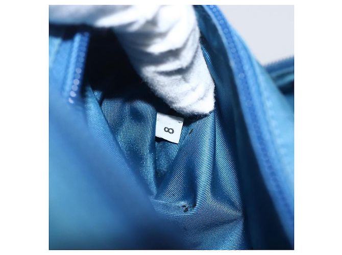 PRADA Vanity Borsa a Mano Nylon Blu Argento Auth YKZ1085 - vista 22
