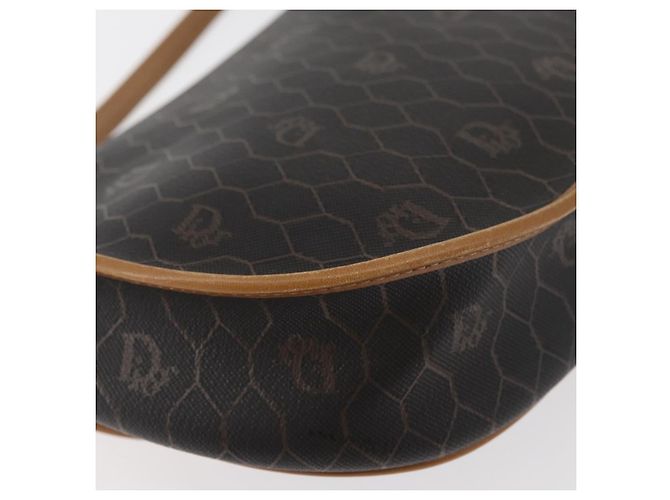 Borsa a spalla in tela a nido d'ape PVC nera e oro Christian Dior Auth ka3752 Nero D'oro - vista 12