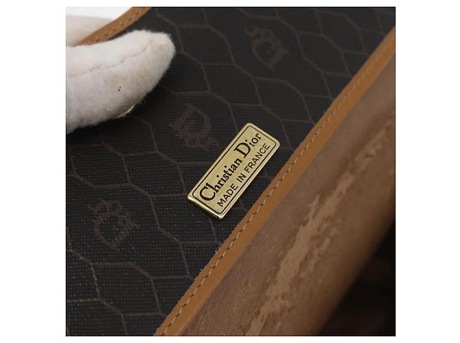 Borsa a spalla in tela a nido d'ape PVC nera e oro Christian Dior Auth ka3752 Nero D'oro - vista 16