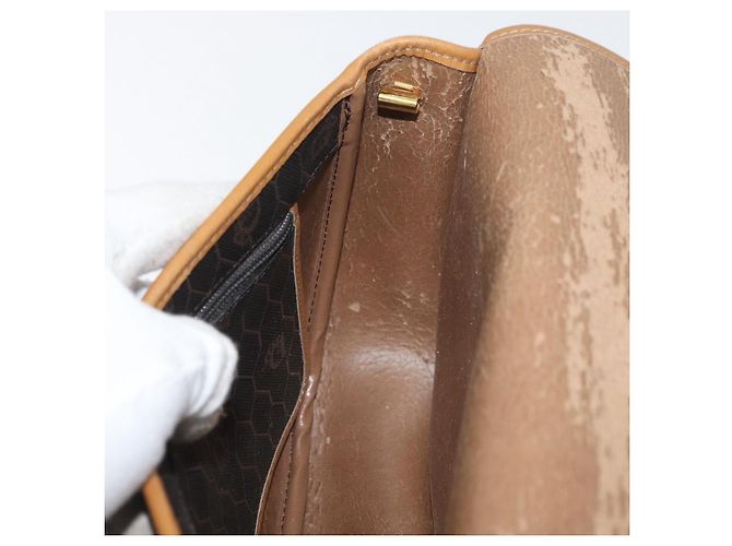 Borsa a spalla in tela a nido d'ape PVC nera e oro Christian Dior Auth ka3752 Nero D'oro - vista 20