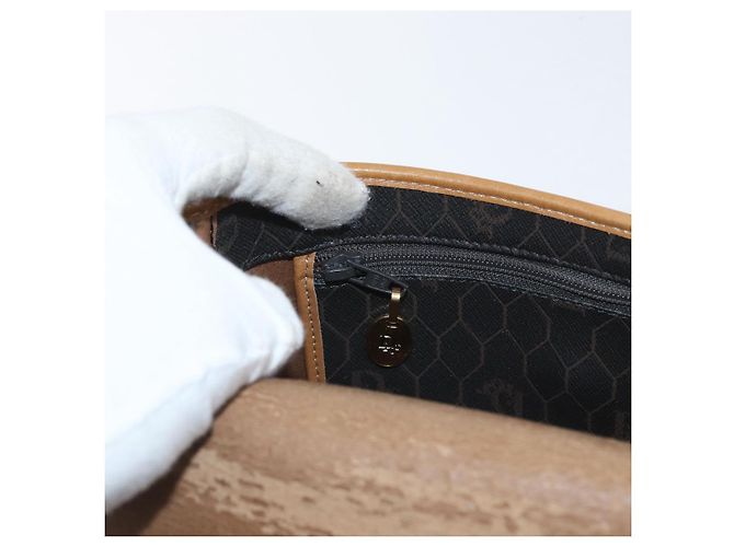 Borsa a spalla in tela a nido d'ape PVC nera e oro Christian Dior Auth ka3752 Nero D'oro - vista 21