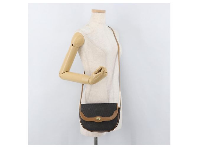 Borsa a spalla in tela a nido d'ape PVC nera e oro Christian Dior Auth ka3752 Nero D'oro - vista 23