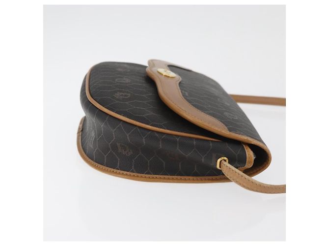 Borsa a spalla in tela a nido d'ape PVC nera e oro Christian Dior Auth ka3752 Nero D'oro - vista 4