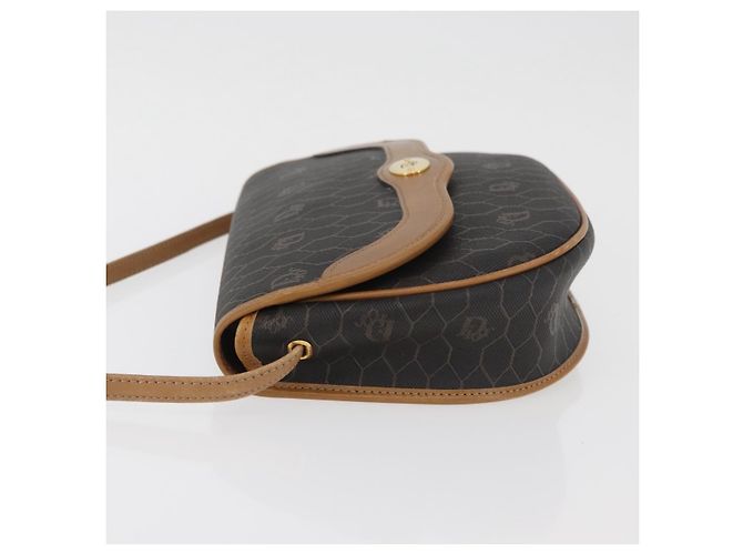 Borsa a spalla in tela a nido d'ape PVC nera e oro Christian Dior Auth ka3752 Nero D'oro - vista 5