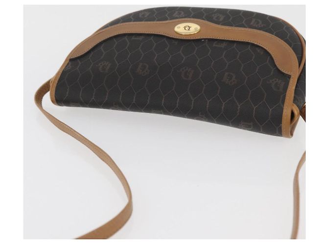 Borsa a spalla in tela a nido d'ape PVC nera e oro Christian Dior Auth ka3752 Nero D'oro - vista 6